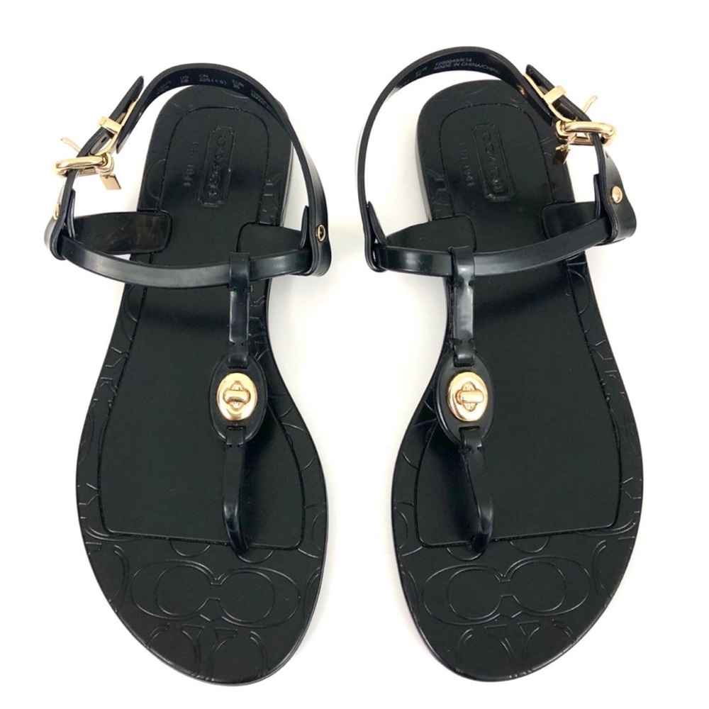 Coach Pier Shiny Jelly T-strap Thong Sandals | 8